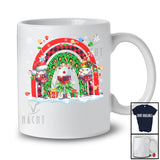 Three Santa Reindeer Elf Glasses Wine; Fantastic Christmas Plaid Rainbow; Drinking Drunker T-Shirt