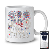 Three Skeletons, Humorous 4th Of July Three Skeletons American Flag Hat, Fireworks Patriotic T-Shirt