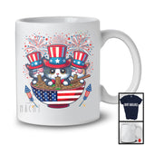 Three Uncle Sam Cats In Ramen Bowl, Adorable 4th Of July Japanese Food Ramen, Patriotic T-Shirt
