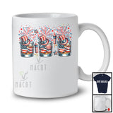 Three Whiskey Glasses, Amazing 4th Of July American Flag Fireworks, Patriotic Drinking Drunker T-Shirt