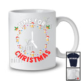 Time For Christmas; Cheerful X-mas Lights Santa Beer As Clock; Drinking Drunker T-Shirt
