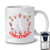 Time For Christmas; Cheerful X-mas Lights Santa Football As Clock; Sport Player Family T-Shirt