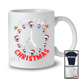 Time For Christmas; Cheerful X-mas Lights Santa Soccer As Clock; Sport Player Family T-Shirt
