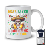 Today Will Be A Rough One, Humorous Cinco De Mayo Sombrero Sugar Skull, Drinking Beer Drunker T-Shirt
