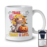 Trick Or Treat-A-Lotl; Adorable Halloween Axolotl Mummy Candy Pumpkin; Animal Lover T-Shirt