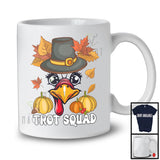 Trot Squad, Lovely Thanksgiving Fall Leaves Pumpkin Turkey Face Running, Marathon Runner T-Shirt