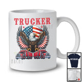 Trucker, Amazing 4th Of July Eagle American Flag, Matching Trucker Group Proud Patriotic T-Shirt