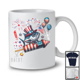 Tuna Riding Firecracker, Amazing 4th Of July American Flag Firecracker, Fish Sea Animal Lover T-Shirt