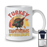 Turkey And Tantrums Toddler Life; Awesome Thanksgiving Dabbing Turkey; Autumn Vintage Retro T-Shirt