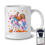 Turkey Assistant Teacher Riding Unicorn; Wonderful Thanksgiving Fall Leaf Turkey; Teaching Group T-Shirt