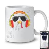 Turkey Face Wearing Headphone Sunglasses; Lovely Thanksgiving Turkey Lover; Family Group T-Shirt