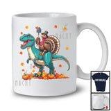 Turkey Farmer Riding T-Rex; Wonderful Thanksgiving Fall Leaf Turkey; Jobs Farmer Group T-Shirt