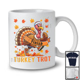 Turkey Trot Finish; Lovely Thanksgiving Autumn Fall Leaves Turkey Running; Runner Group T-Shirt