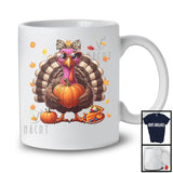 Turkey Wearing Leopard Bowtie Headband; Lovely Thanksgiving Pumpkin Pie Turkey; Fall Leaves T-Shirt