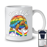Turtle Gay, Humorous LGBTQ Pride Turtle Lover, Rainbow Flag Gym Fitness Animal Lover T-Shirt