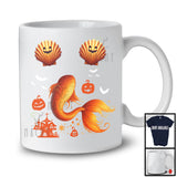 Two Seashell Mermaid Tail, Awesome Halloween Costume Mermaid Cosplay, Pumpkin Family T-Shirt