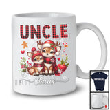 Uncle Claus; Lovely Christmas Red Plaid Reindeer Lover; X-mas Snowing Family Group T-Shirt