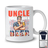 Uncle Could Use A Beer, Awesome 4th Of July Drinking Beer Fireworks, Patriotic Family Group T-Shirt