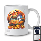 Unicorn Driving School Bus; Adorable Halloween Costume Moon Unicorn Driver; Family Group T-Shirt