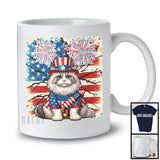 Vintage American Flag Cat With Firecracker, Lovely 4th Of July Fireworks, Patriotic Group T-Shirt