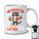 Vintage Best Bearded Beer Lovin' Cat Dad Ever, Humorous Father's Day Drunker Drinking T-Shirt