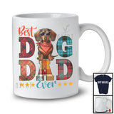Vintage Best Dog Dad Ever, Happy Father's Day Plaid Dachshund Sunglasses, Daddy Family T-Shirt