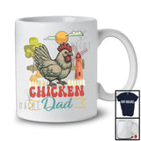 Vintage Chicken Dad, Awesome Father's Day Chicken Farm Animals, Farmer Family Group T-Shirt