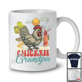 Vintage Chicken Grandpa, Awesome Father's Day Chicken Farm Animals, Farmer Family Group T-Shirt