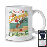 Vintage Enjoy The Summer California, Awesome Summer Vacation Surfing, Beach Trip Travel T-Shirt