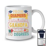 Vintage From Diapers Grandpa To Degrees, Lovely Father's Day Graduation, Proud Graduate Family T-Shirt