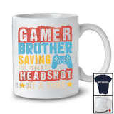 Vintage Gamer Brother Saving The World, Joyful Father's Day Video Games Controller, Gamer T-Shirt