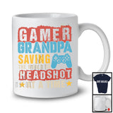 Vintage Gamer Grandpa Saving The World, Joyful Father's Day Video Games Controller, Gamer T-Shirt