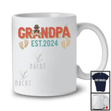 Vintage Grandpa EST 2024, Wonderful Father's Day Mustache, Pregnancy Matching Family Group T-Shirt