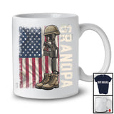 Vintage Grandpa, Proud 4th Of July American Flag Patriotic Lover, Matching Veteran Family Group T-Shirt