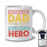 Vintage Husband Dad Tennis Player Warrior Hero, Proud Father's Day Sport Playing Team T-Shirt