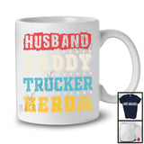 Vintage Husband Daddy Trucker Hero, Amazing Father's Day Definition, Careers Family Group T-Shirt