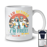 Vintage I Am Retired, Awesome Father's Day Husband Wife Beer Drinking, Couple Retirement T-Shirt