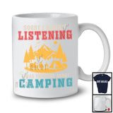 Vintage I Was Thinking About Camping, Humorous Outdoor Activities, Matching Camping Team T-Shirt