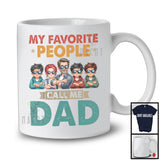 Vintage My Favorite People Call Me Dad, Amazing Father's Day 3 Son 1 Daughter, Family Group T-Shirt