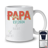 Vintage Papa EST 2024, Wonderful Father's Day Mustache, Pregnancy Matching Family Group T-Shirt