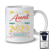 Vintage Proud Aunt Of Two 2024 Graduates, Amazing Mother's Day Twin Graduation, Family T-Shirt