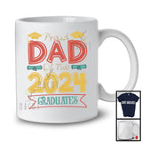 Vintage Proud Dad Of Two 2024 Graduates, Amazing Father's Day Twin Graduation, Family T-Shirt
