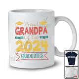 Vintage Proud Grandpa Of Two 2024 Graduates, Amazing Father's Day Twin Graduation, Family T-Shirt