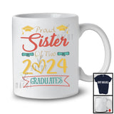 Vintage Proud Sister Of Two 2024 Graduates, Amazing Mother's Day Twin Graduation, Family T-Shirt