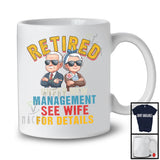 Vintage Retired Under New Management Wife, Humorous Retirement, Couple Family Group T-Shirt