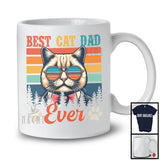 Vintage Retro Best Cat Dad Ever, Amazing Father's Day Kitten Paws Sunglasses, Family Group T-Shirt