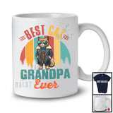 Vintage Retro Best Cat Grandpa Ever, Awesome Father's Day Dad, Matching Cat Owner Lover T-Shirt