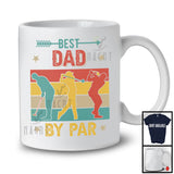 Vintage Retro Best Dad By Par, Joyful Father's Day Golf Player Playing Team, Family Group T-Shirt