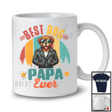 Vintage Retro Best Dog Papa Ever, Amazing Father's Day Puppy Sunglasses, Family Group T-Shirt