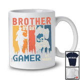 Vintage Retro Brother By Day Gamer By Night, Awesome Father's Day Gaming, Gamer Family T-Shirt